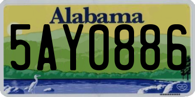 AL license plate 5AY0886
