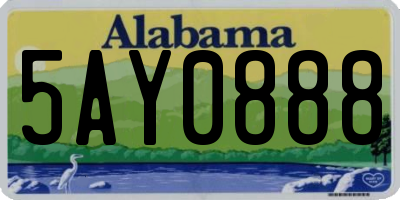 AL license plate 5AY0888