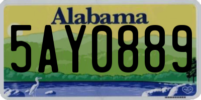 AL license plate 5AY0889