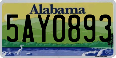 AL license plate 5AY0893