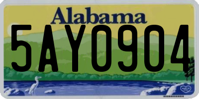 AL license plate 5AY0904