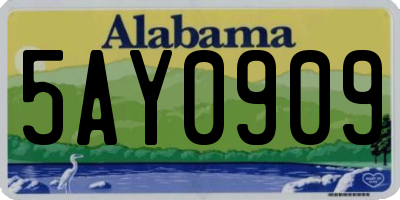 AL license plate 5AY0909