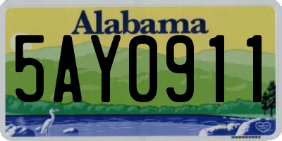 AL license plate 5AY0911