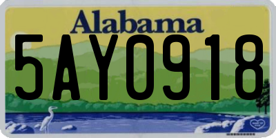 AL license plate 5AY0918