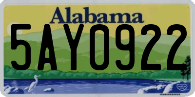 AL license plate 5AY0922