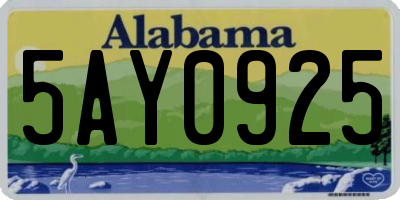 AL license plate 5AY0925