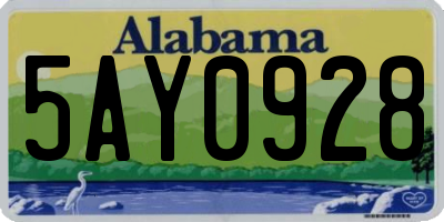 AL license plate 5AY0928