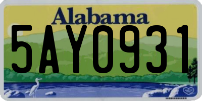 AL license plate 5AY0931