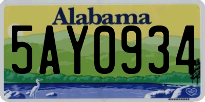 AL license plate 5AY0934