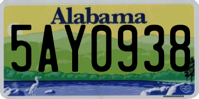 AL license plate 5AY0938