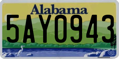 AL license plate 5AY0943