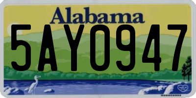 AL license plate 5AY0947