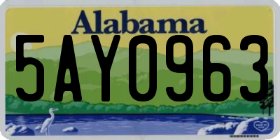 AL license plate 5AY0963