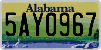 AL license plate 5AY0967