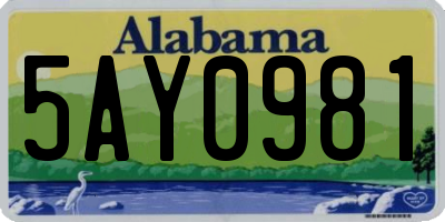 AL license plate 5AY0981