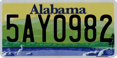 AL license plate 5AY0982