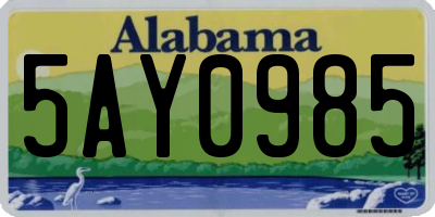 AL license plate 5AY0985