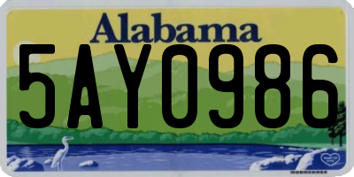 AL license plate 5AY0986