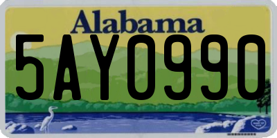 AL license plate 5AY0990