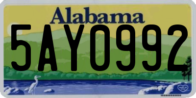 AL license plate 5AY0992