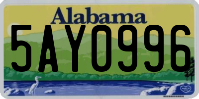 AL license plate 5AY0996