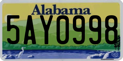 AL license plate 5AY0998