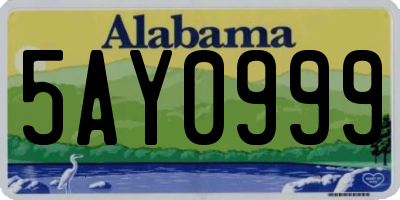 AL license plate 5AY0999