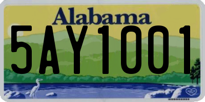 AL license plate 5AY1001