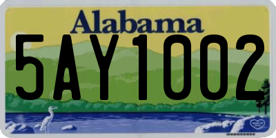 AL license plate 5AY1002