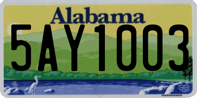 AL license plate 5AY1003