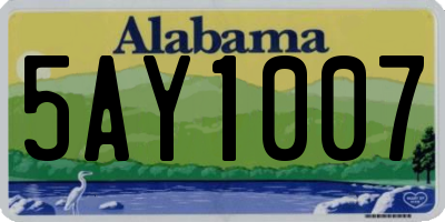 AL license plate 5AY1007