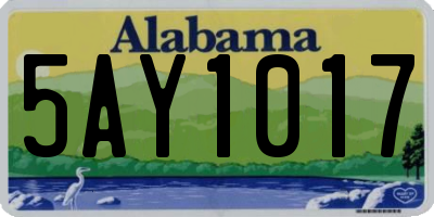 AL license plate 5AY1017