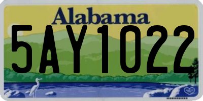 AL license plate 5AY1022