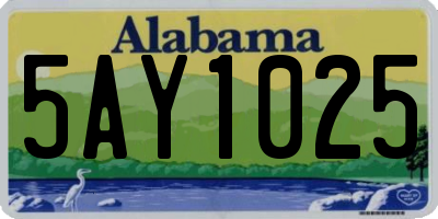 AL license plate 5AY1025