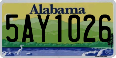 AL license plate 5AY1026