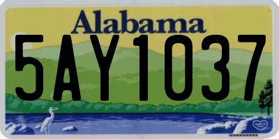 AL license plate 5AY1037
