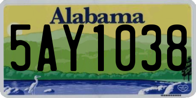 AL license plate 5AY1038