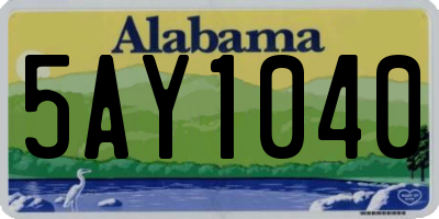 AL license plate 5AY1040
