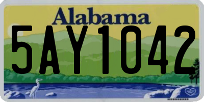 AL license plate 5AY1042