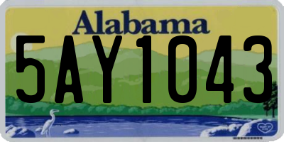 AL license plate 5AY1043