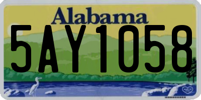 AL license plate 5AY1058