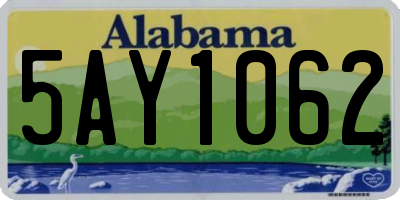 AL license plate 5AY1062