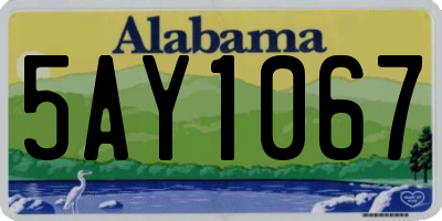 AL license plate 5AY1067