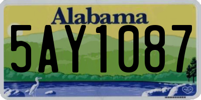 AL license plate 5AY1087