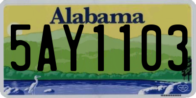 AL license plate 5AY1103
