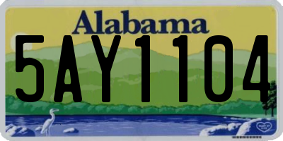 AL license plate 5AY1104