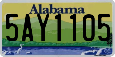 AL license plate 5AY1105