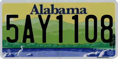 AL license plate 5AY1108