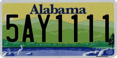 AL license plate 5AY1111