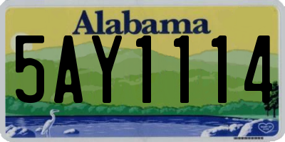 AL license plate 5AY1114